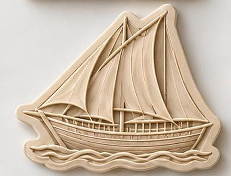 Heritage sailing ship-shaped silicone mould - Jalbut / Loaded**, a symbol of maritime heritage in the UAE and the Gulf.