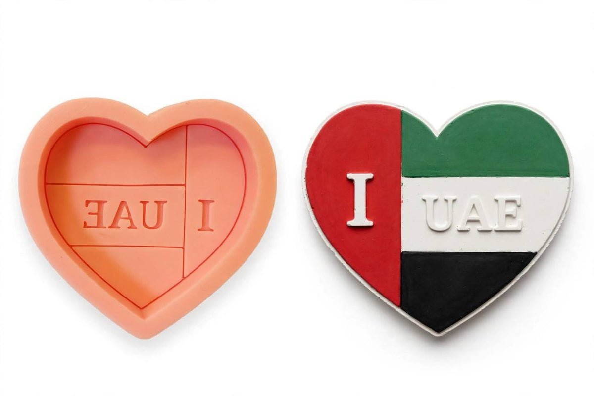 A high-quality, flexible silicone mold inspired by the UAE flag,