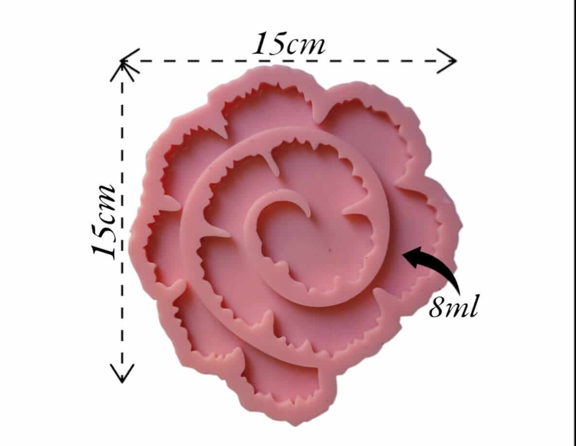 A mold for making a rose with resin and candles