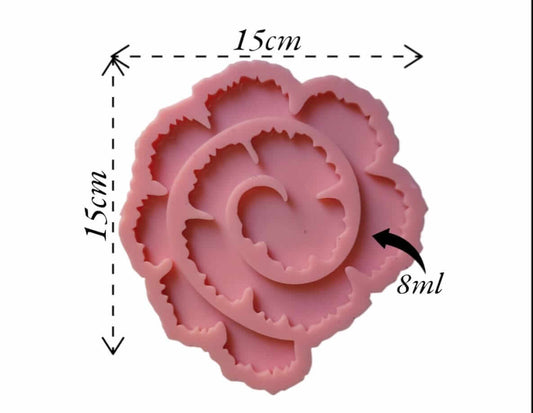 A mold for making a rose with resin and candles