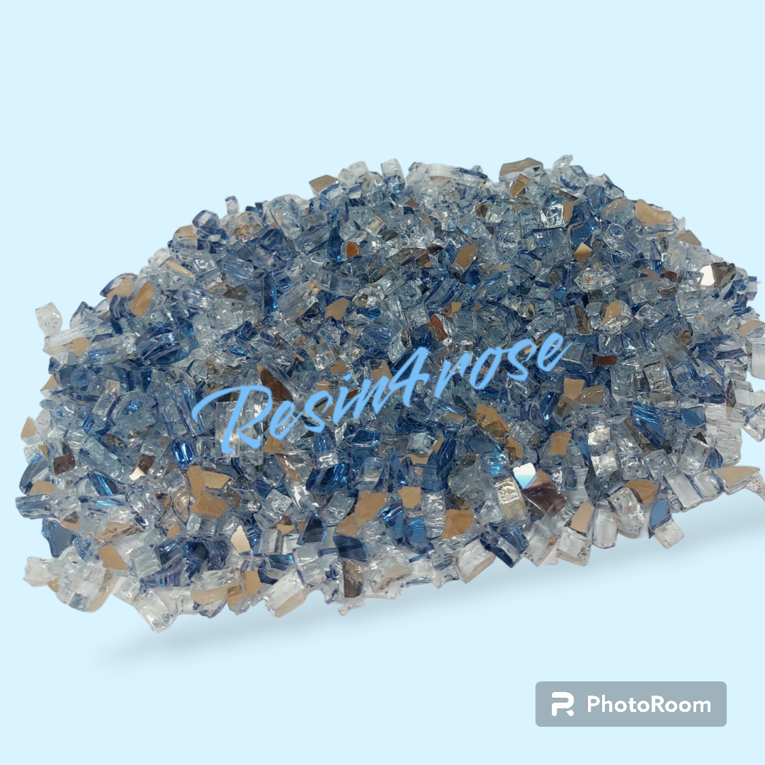 A collection of unpainted crystal glass in its natural, sparkling colors.