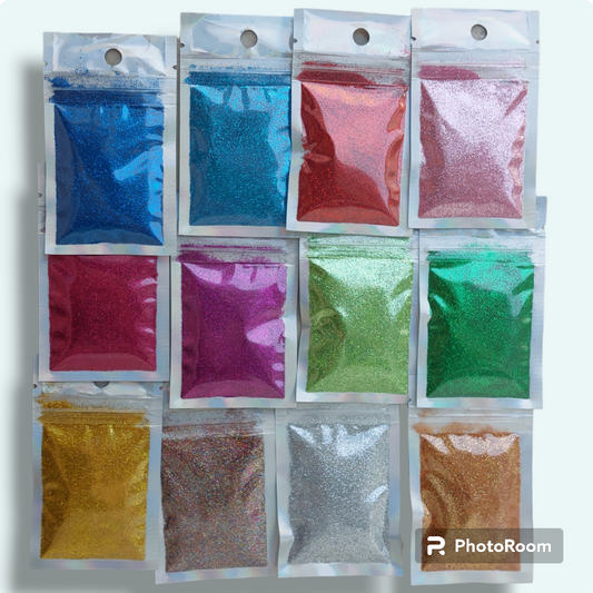 مجموعة جليتر لامع لفن الراتنج