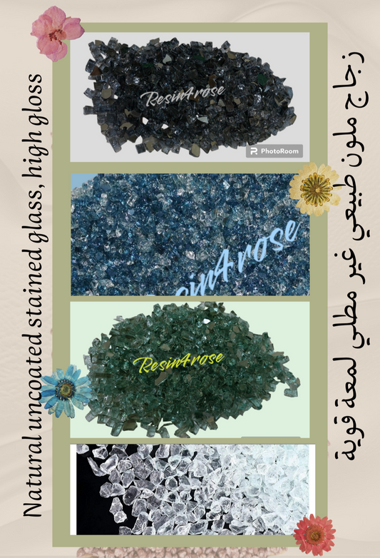 A collection of unpainted crystal glass in its natural, sparkling colors.