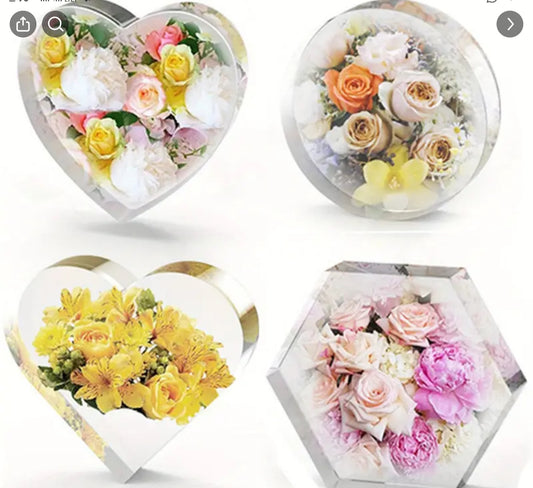 Deep silicone mold for preserving flowers