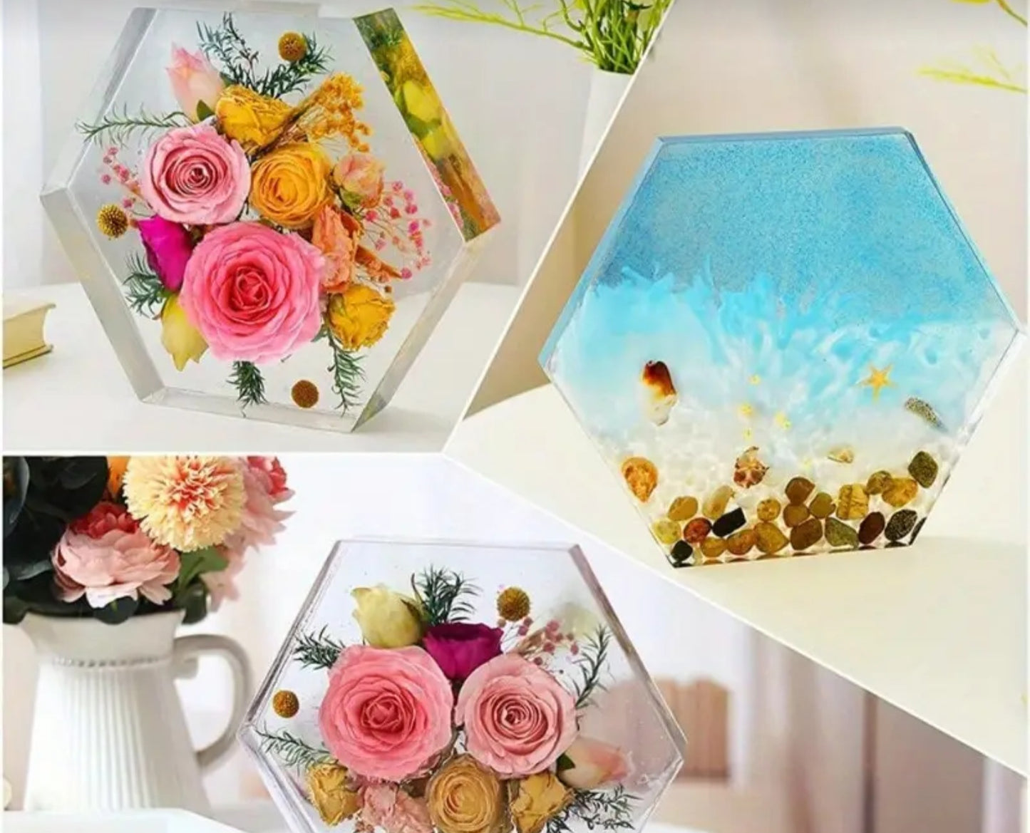 Deep silicone mold for preserving flowers