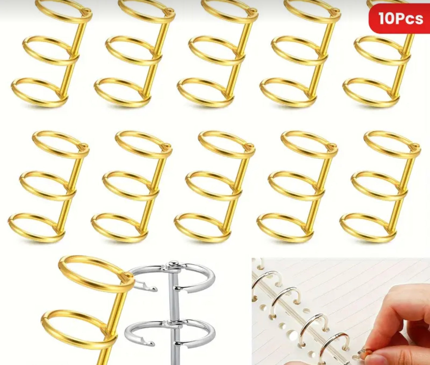 Triple notebook rings