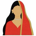 A 3D mold shaped like a woman in traditional attire