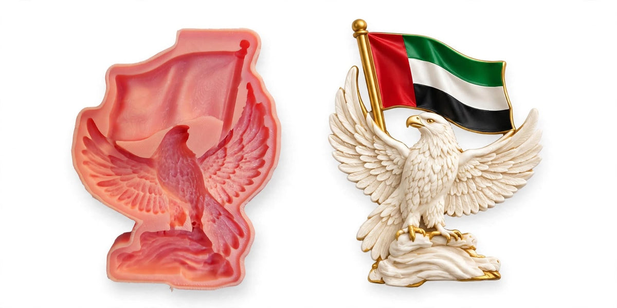 UAE Eagle Silicone Mold with UAE Flag – National Day Commemorative Figurine