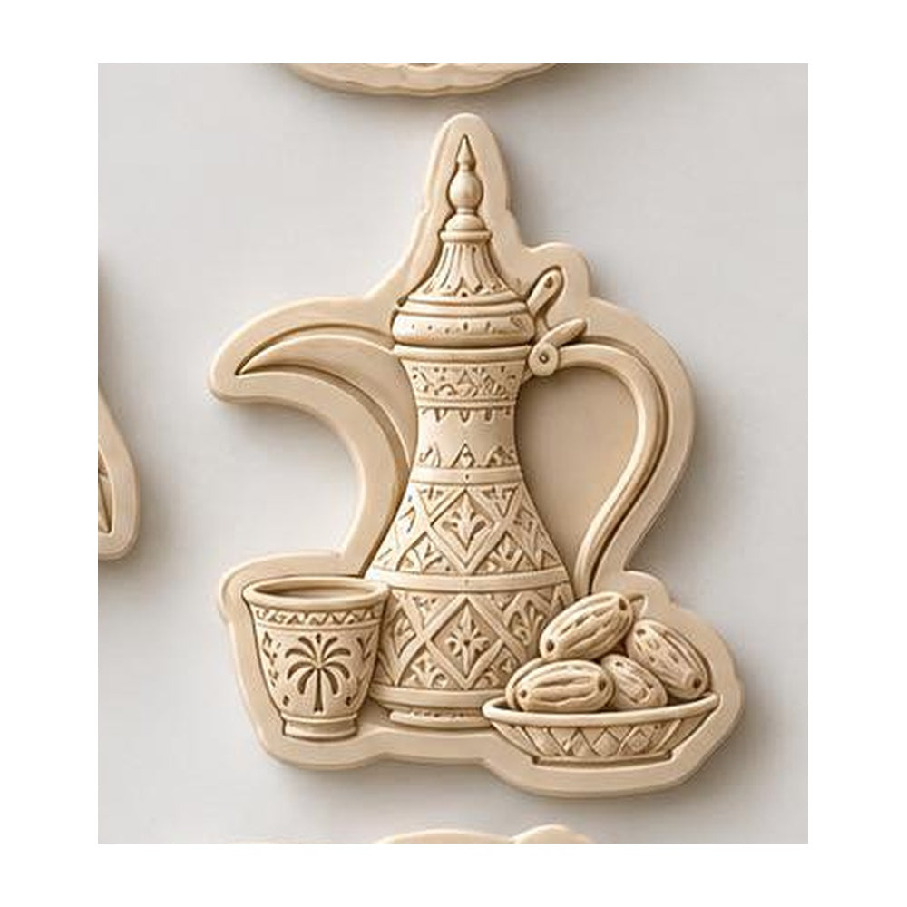 Flexible Silicone Mould - Arabic Dalla Set with 3 Cups and Date Plate - Heritage Hospitality