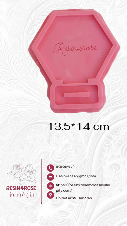 A silicone mold designed for casting resin, wax, or ceramics, used to make desk plaques, desk calendars, welcome signs, decorations, earring organizers, accessories, nameplates, logos, small picture frames, light bases, or souvenirs