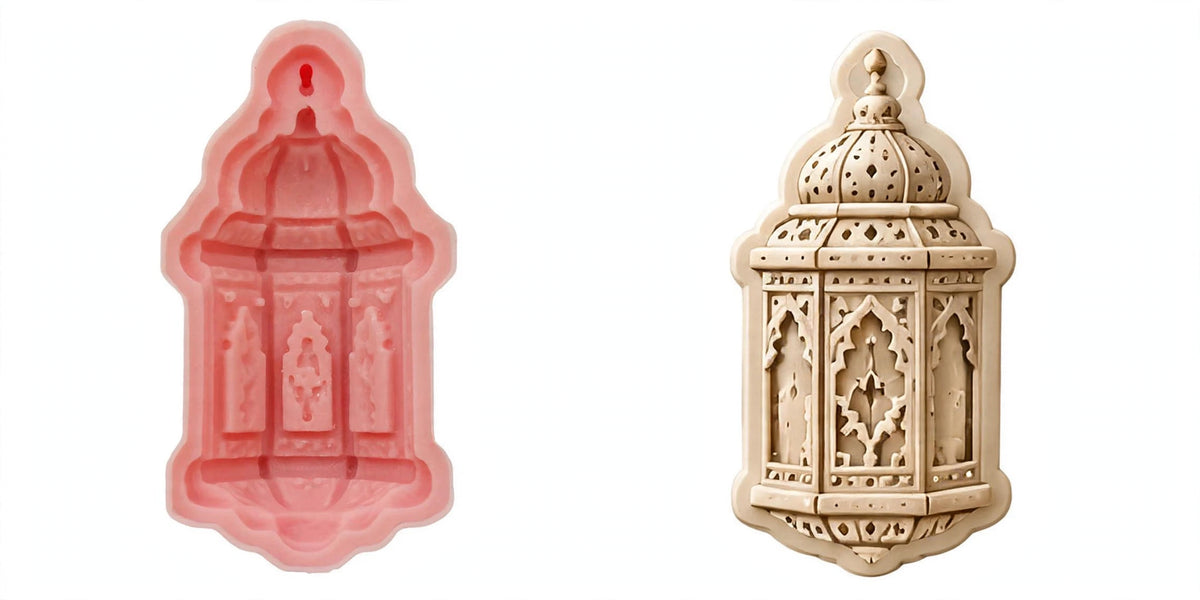 Arabic Islamic Lantern Mould - For Gypsum, Wax And Concret  • Decorative Silicone Lantern Mould - Ramadan and Eid Decoration