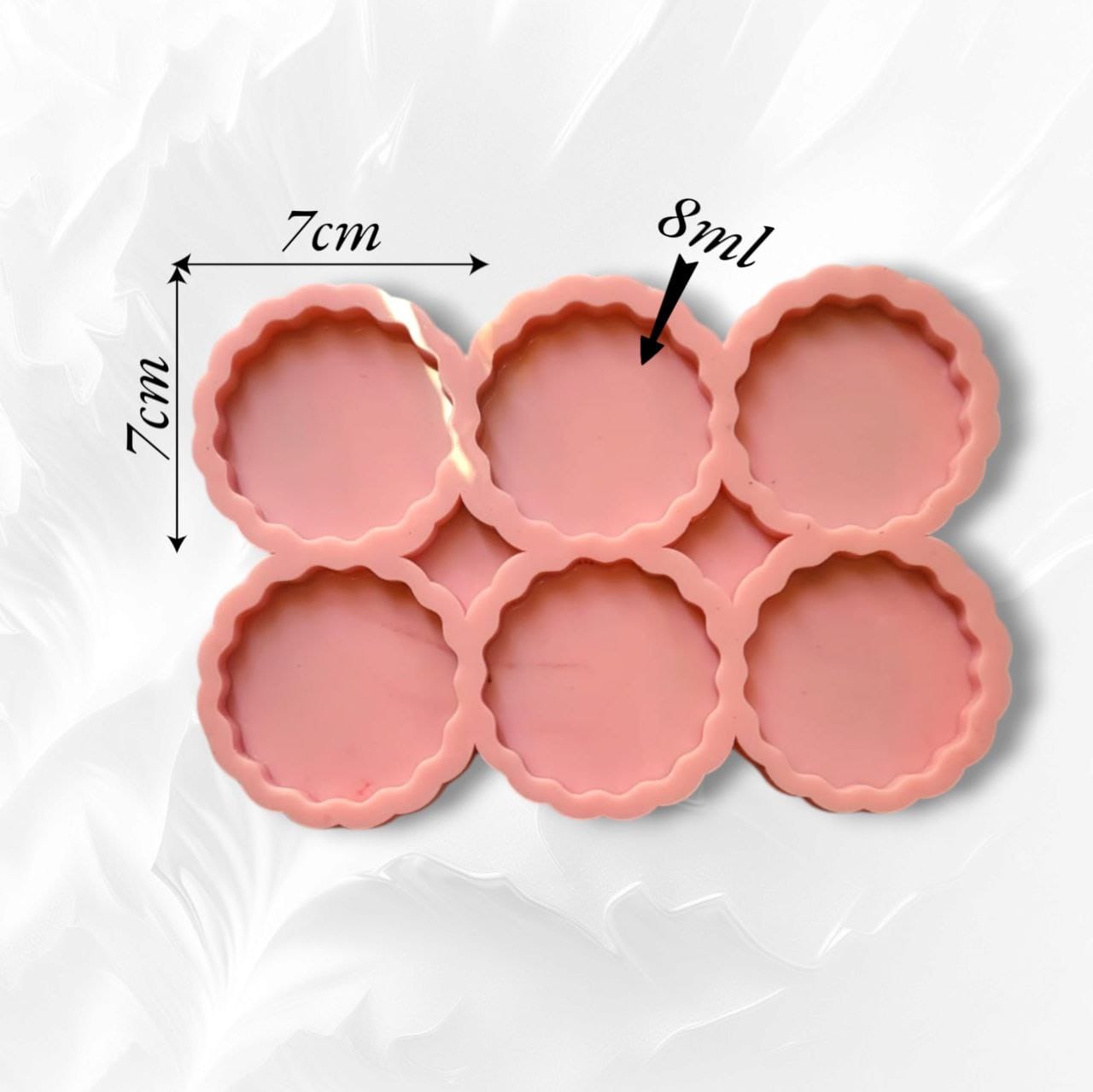 This silicone mold is specially designed for craft projects such as resin, wax, or pottery casting. The mold consists of four interconnected cavities, resembling flower petals, size 7*7 cm