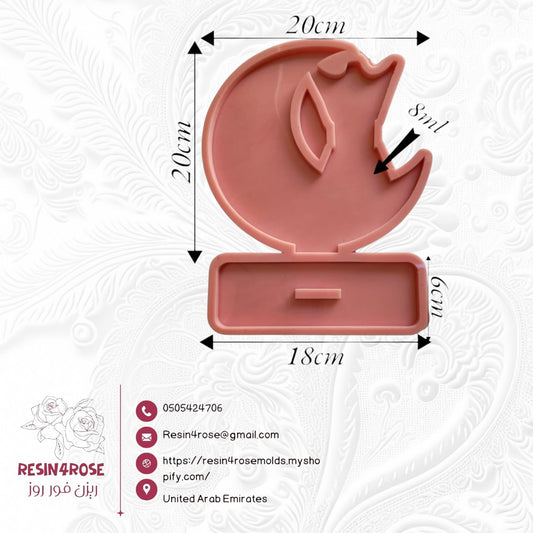 A silicone mold designed for casting resin, plaster, pottery, or art sculptures, with a mounting base; ideal for making souvenirs, designing commemorative plaques, or creating decorative office pieces