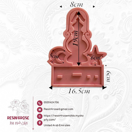 A silicone mold designed for casting resin, plaster, pottery, or art sculptures, with a mounting base; ideal for making souvenirs, designing commemorative plaques, or creating decorative office pieces