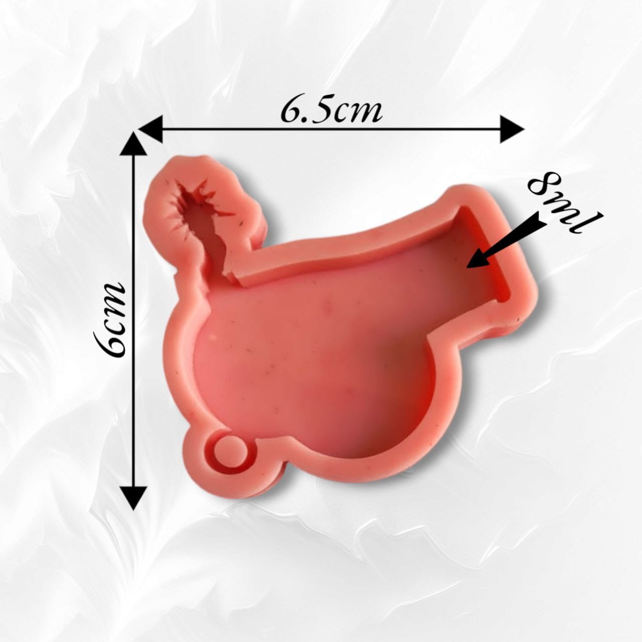 A silicone mold shaped like a Ramadan cannon, a unique design perfect for Ramadan celebrations or traditional giveaways. Suitable for use with resin, wax, plaster, or pottery. Dimensions: 6.5 x 6 cm