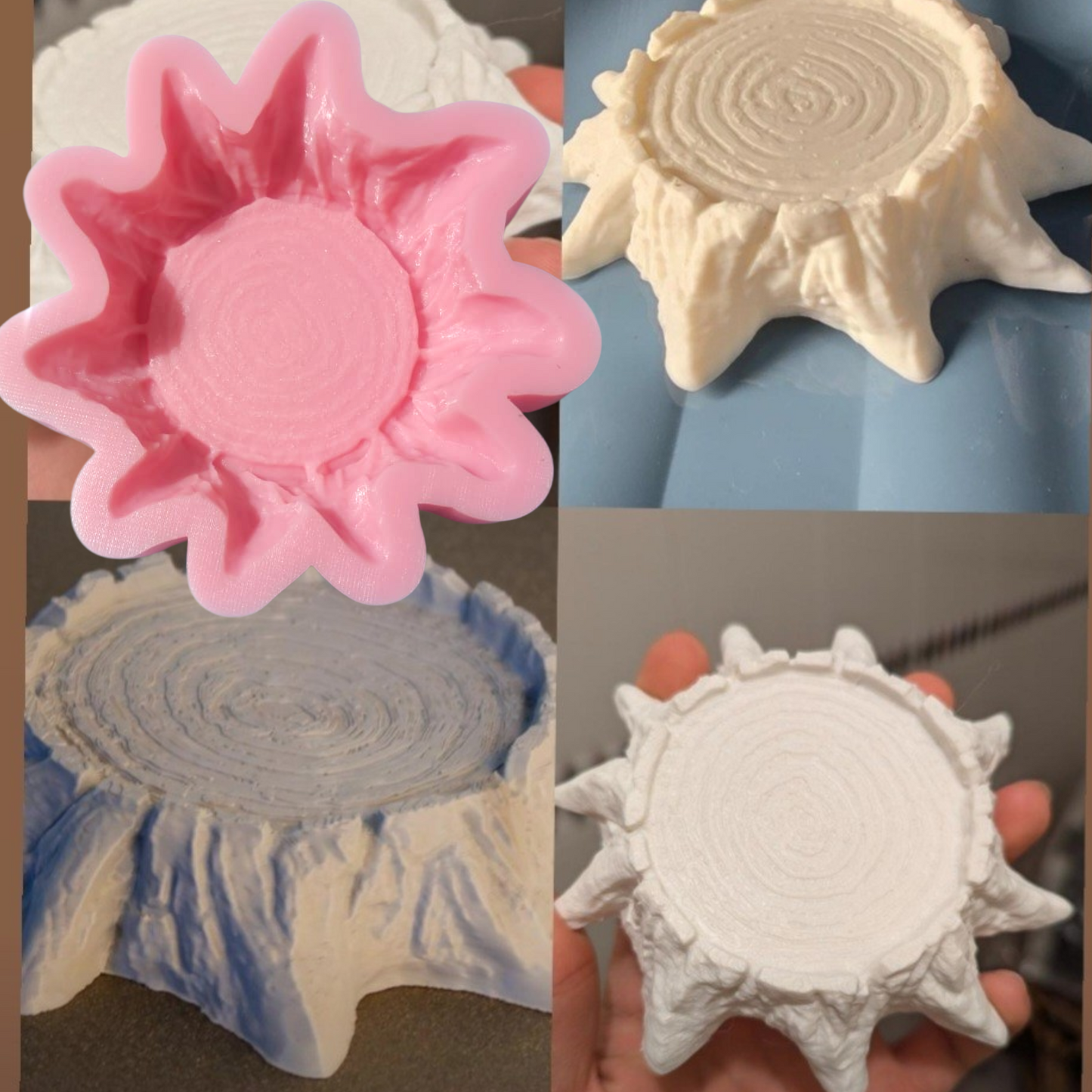 silicone cup holder Silicone molds for resin casting, suitable for making coasters and accessories, candle holders, and jewelry storage – featuring irregular shapes, these versatile epoxy resin molds are ideal for home decoration and crafts.