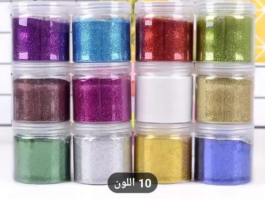 عبوة من بودرة الجليتر المعلبة. مناسبة لفن الأظافر، المكياج، الحرف اليدوية، شخصيات عيد الميلاد، شخصيات الراتنج، الغراء اللامع، بطاقات المعايدة، تزيين أجواء حفلات الزفاف/الحفلات/الهدايا.
