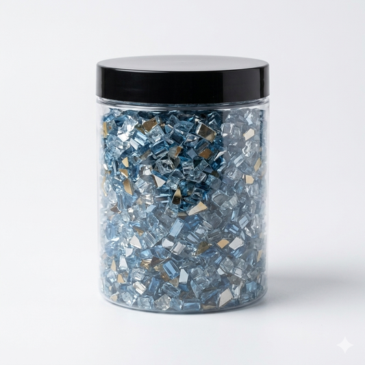 Stones and broken glass Crystal blue Glass Cubes - Irregular color for use with epoxy resin templates, handicrafts and art decorations, craft accessories, decorative decorations, art craftsmanship, decorative stones, handicraftship, craft lovers