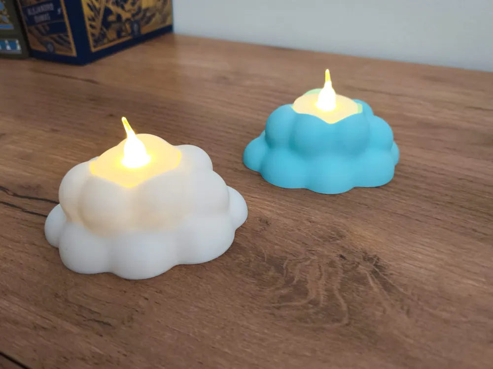 Cloud-shaped silicone mold candle holder, a simple home decor piece, aromatherapy candle lamp, essential oil diffuser, ceramic candle holder set accessory, perfume diffuser used with baby shower favors