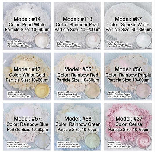 Mica powder set for epoxy and handicrafts such as rizen, candles, soap and painting - high quality and lightweight versatile colors