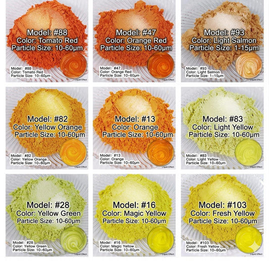 Mica powder set for epoxy and handicrafts such as rizen, candles, soap and painting - high quality and lightweight versatile colors