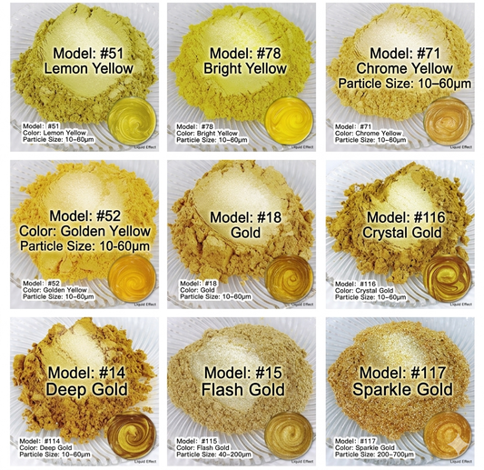 Mica powder set for epoxy and handicrafts such as rizen, candles, soap and painting - high quality and lightweight versatile colors