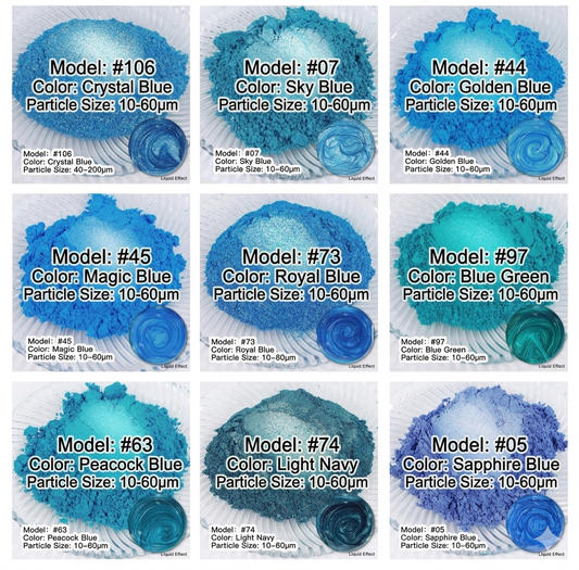 Mica powder set for epoxy and handicrafts such as rizen, candles, soap and painting - high quality and lightweight versatile colors