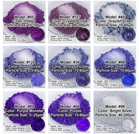 Mica powder set for epoxy and handicrafts such as rizen, candles, soap and painting - high quality and lightweight versatile colors