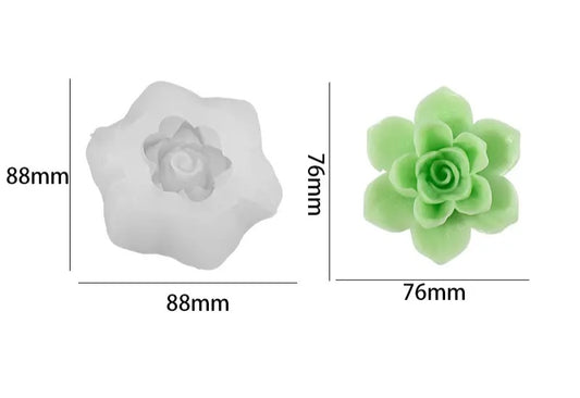 Rose silicone mold for candles