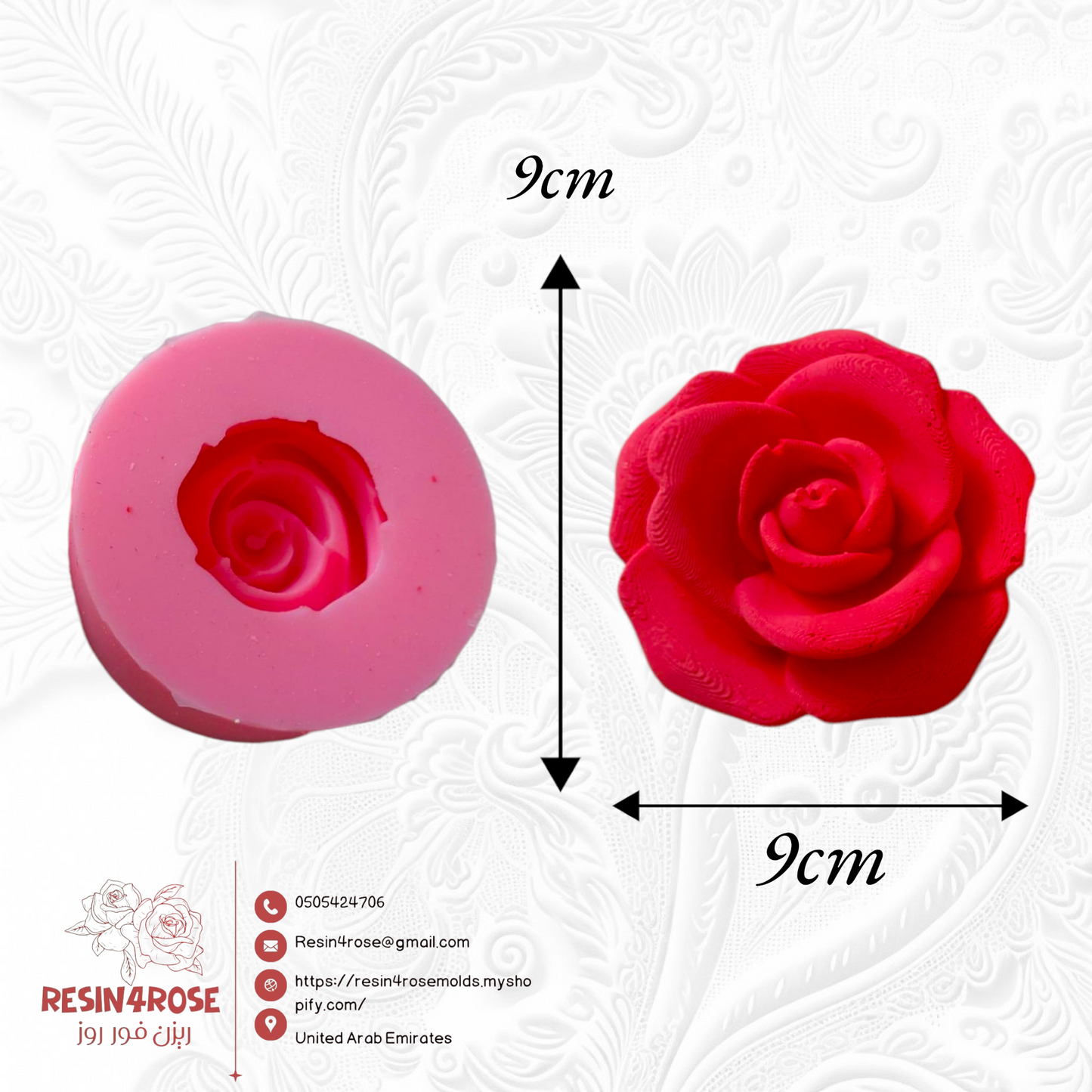 Rose silicone mold Silicone flower mold for making wax, plaster and resin artifacts