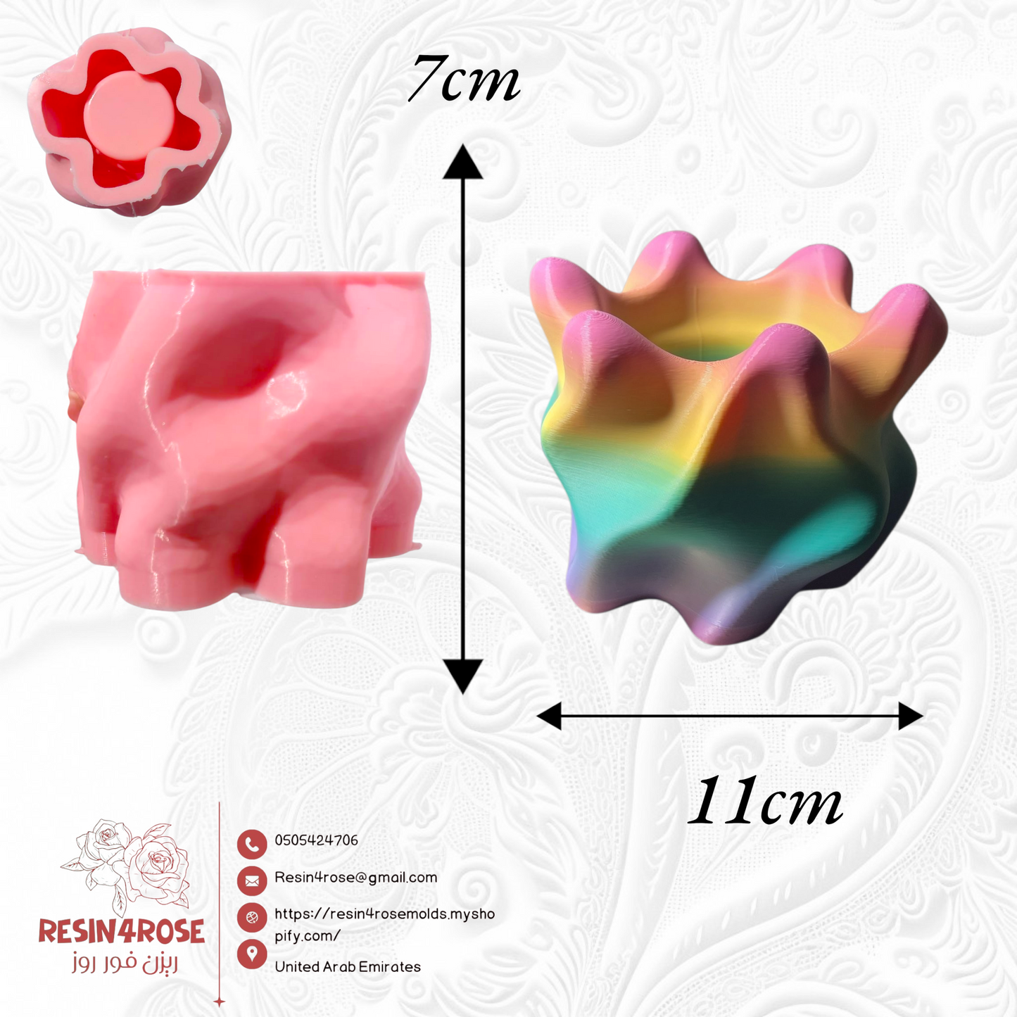 Silicone molds for resin casting, suitable for making succulent plant pots, candle holders, and jewelry storage – featuring irregular shapes, these versatile epoxy resin molds are ideal for home decorating and crafting.