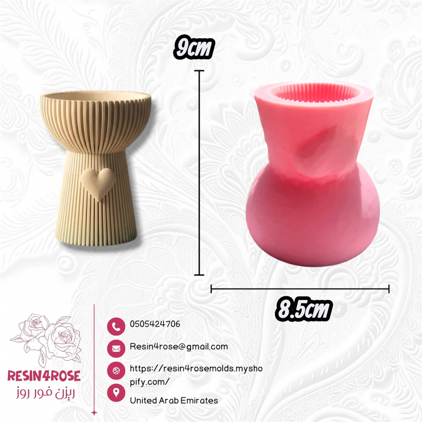 Silicone resin mold for a geometric heart-shaped candle sculpture, 3D decorative silicone mold for candles, plaster decorations, and home decor, epoxy resin mold