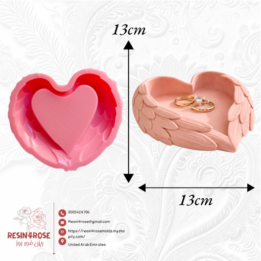 Silicone resin mold for a geometric heart-shaped candle sculpture, 3D decorative silicone mold for candles, plaster decorations, and home decor, epoxy resin mold