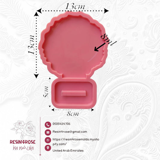 A silicone mold designed for casting two-part art pieces (base and backing plate) used to create desk plaques, desk calendars, welcome signs, decorations, earring organizers, accessories, nameplates, logos, small photo frames, light bases, or souvenirs.