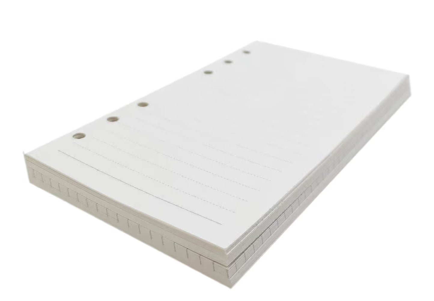 Ruled and perforated notebook paper for refills (A5, A6, A7 sizes) is a complete, high-quality paper set designed for refilling notebooks, diaries, and ring binders