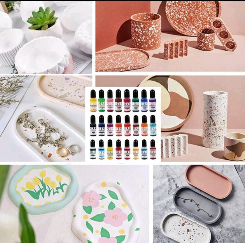 24 Concentrated colors for plaster and candles