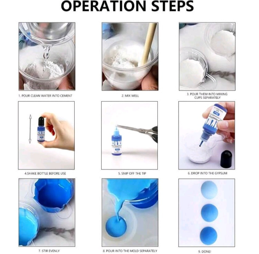 24 Concentrated colors for plaster and candles