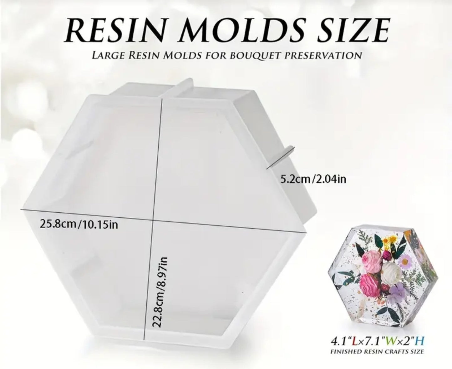 Deep silicone mold for preserving flowers