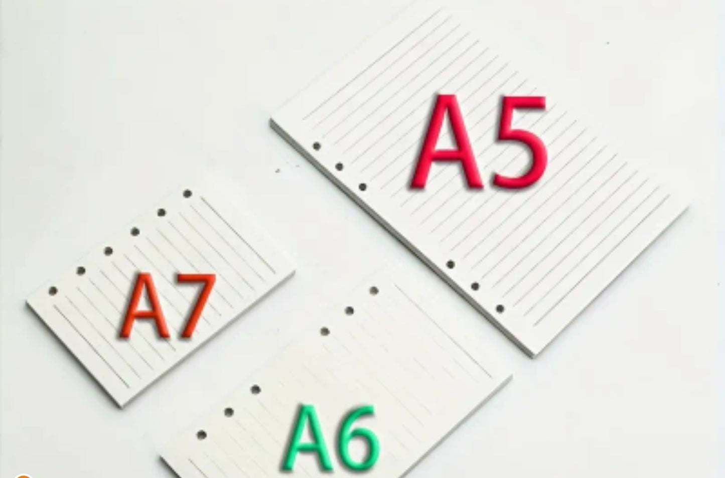 Ruled and perforated notebook paper for refills (A5, A6, A7 sizes) is a complete, high-quality paper set designed for refilling notebooks, diaries, and ring binders
