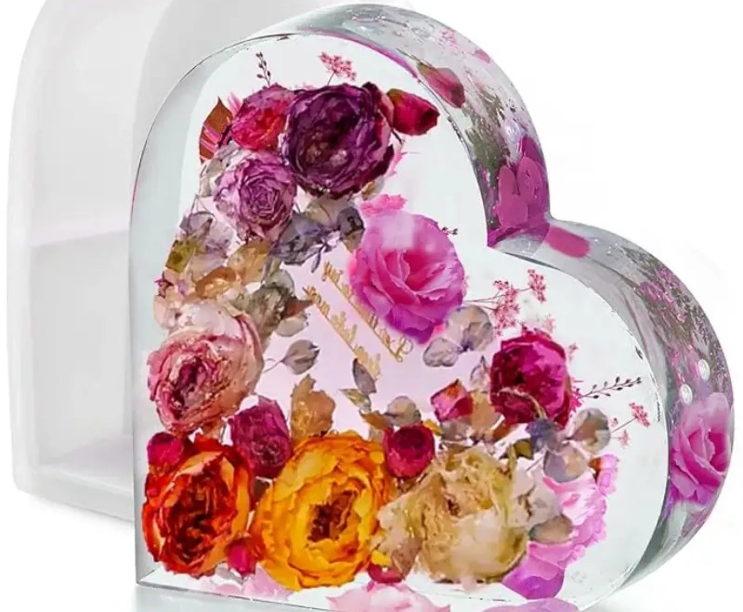 Deep silicone mold for preserving flowers