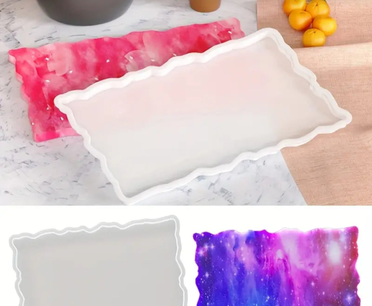 Large Rectangular Tray Silicone Mold for Resin Casting
