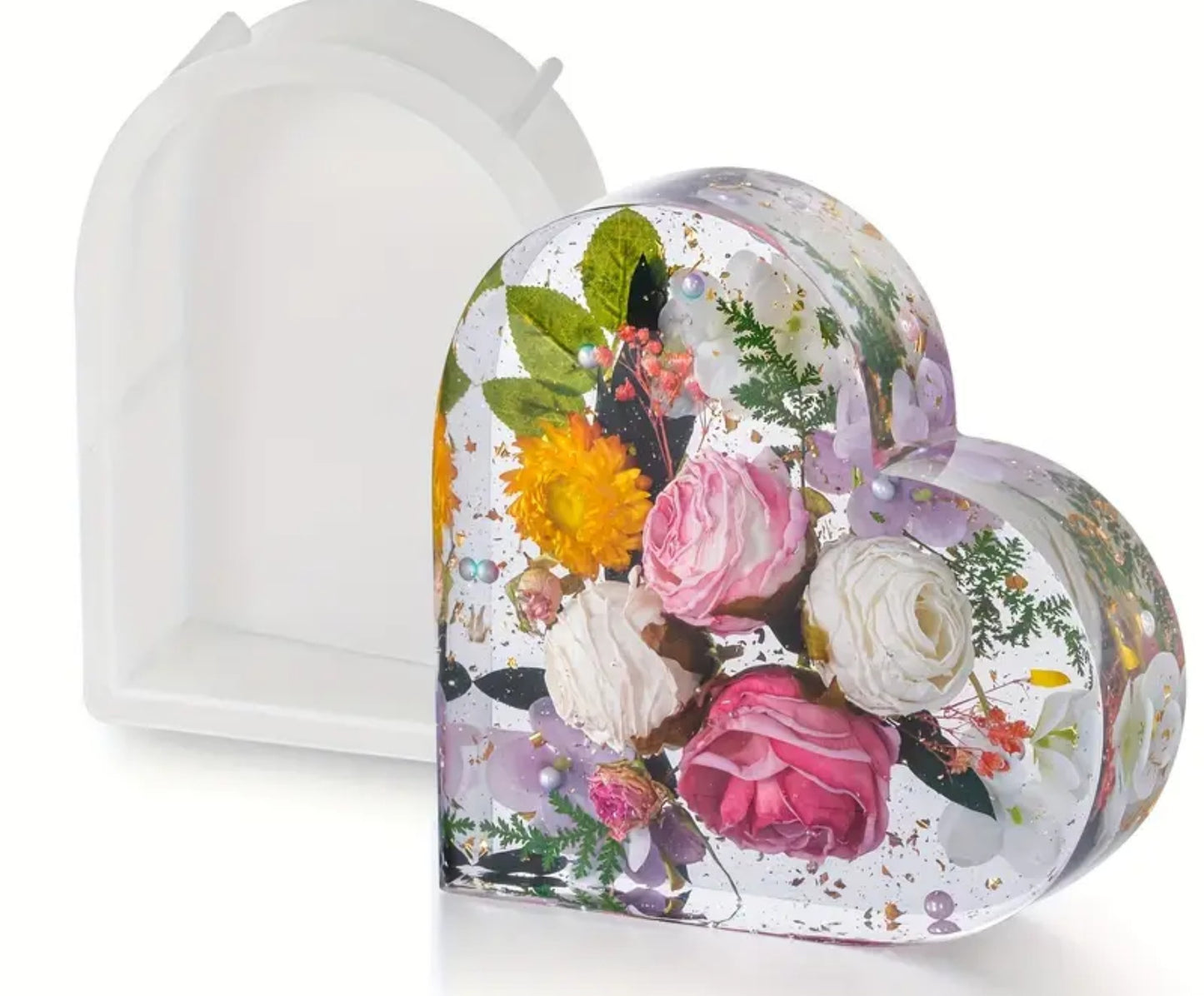 Deep silicone mold for preserving flowers