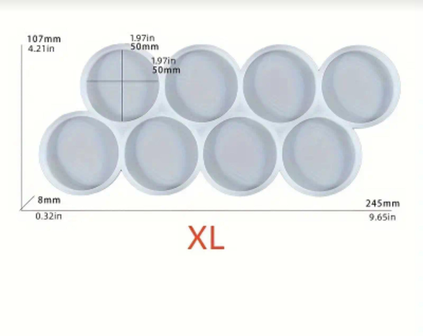 Round flat silicone mold in different sizes