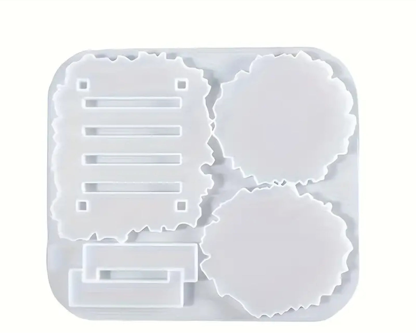 Round Wavy Silicone Mold with Coaster Holder Base