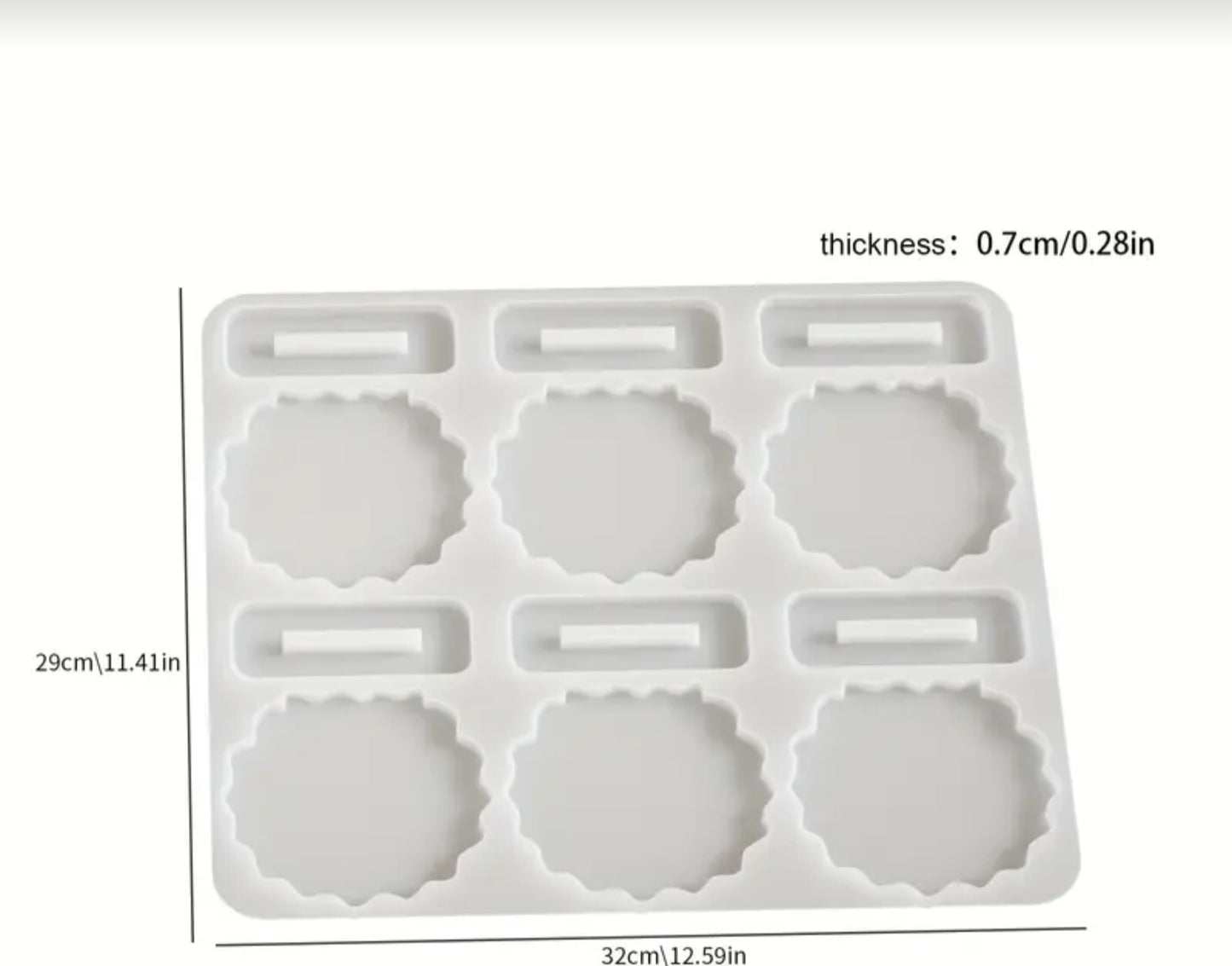 Wavy circles silicone mold with base