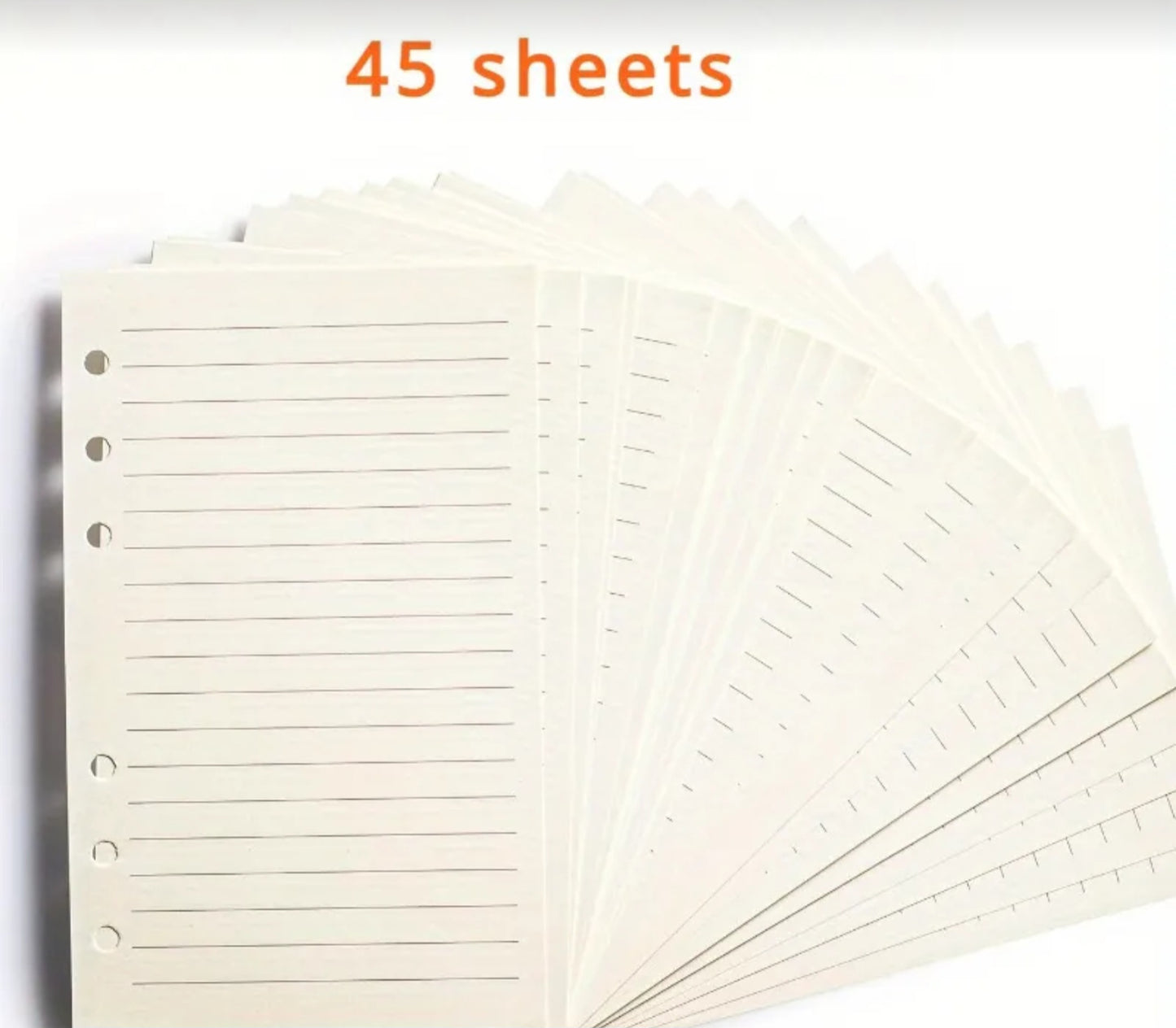 Ruled and perforated notebook paper for refills (A5, A6, A7 sizes) is a complete, high-quality paper set designed for refilling notebooks, diaries, and ring binders