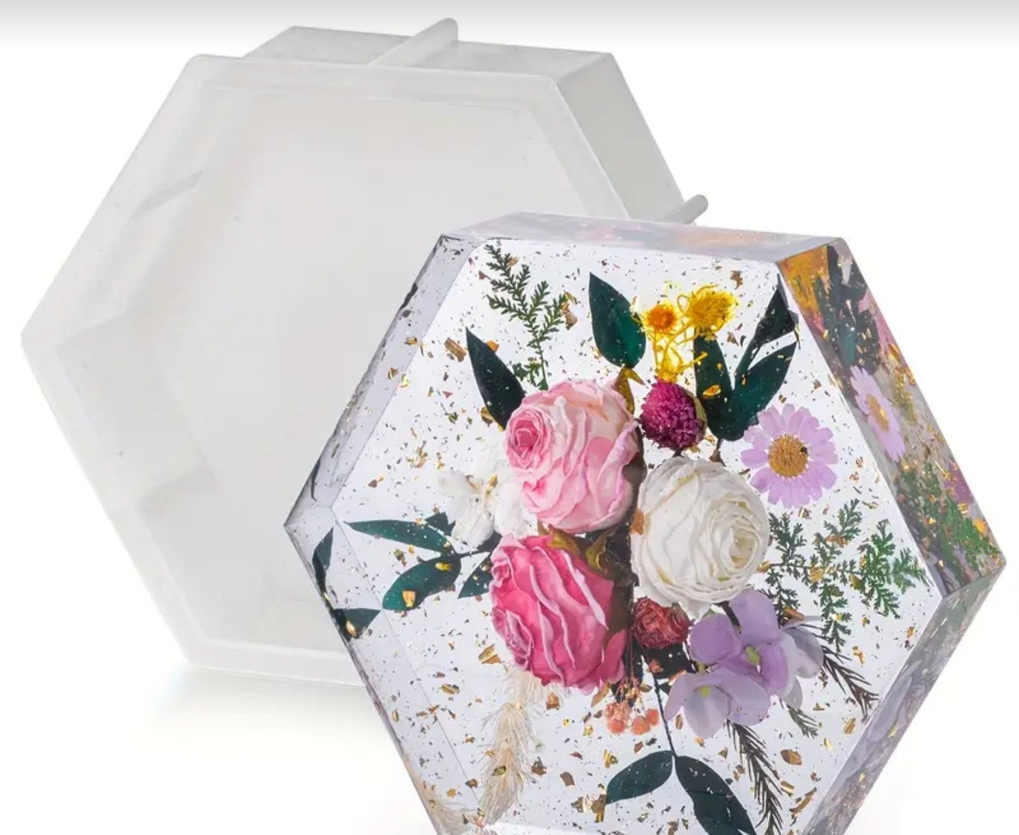 Deep silicone mold for preserving flowers