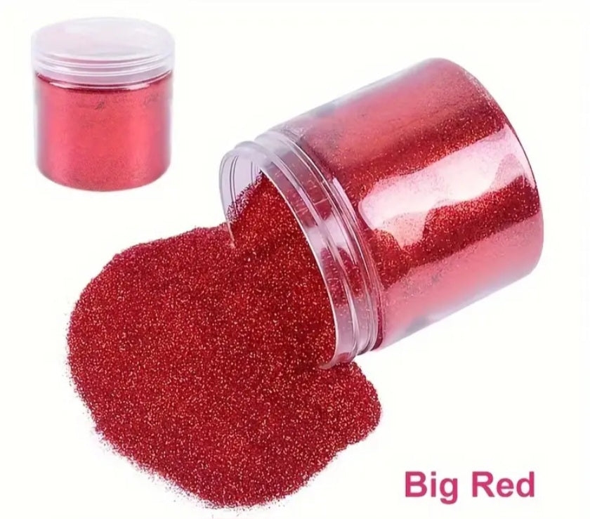 A package of canned glitter powder. Suitable for nail art, makeup, handicrafts, Christmas character, resin character, glossy glue, greeting cards, decorating the atmosphere of weddings/parties/gifts.