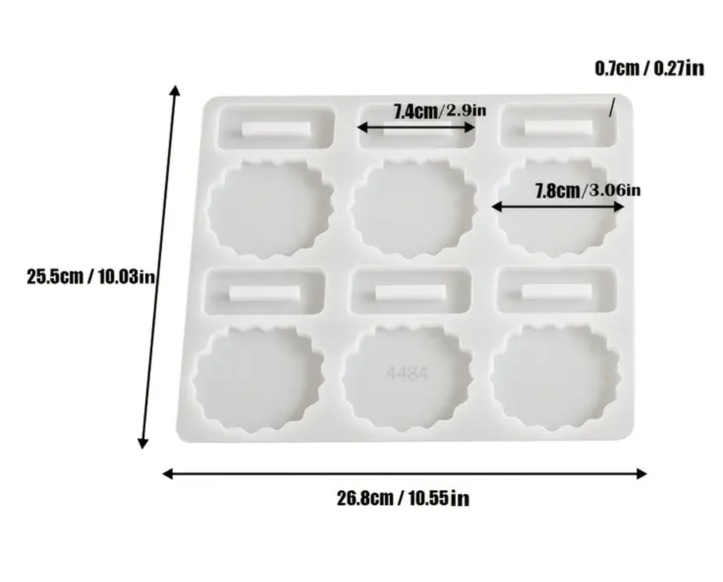 Wavy circles silicone mold with base