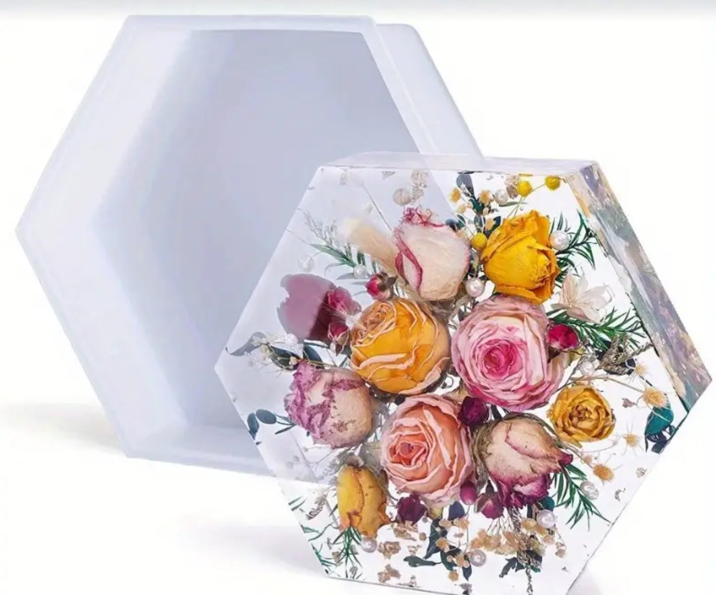 Deep silicone mold for preserving flowers